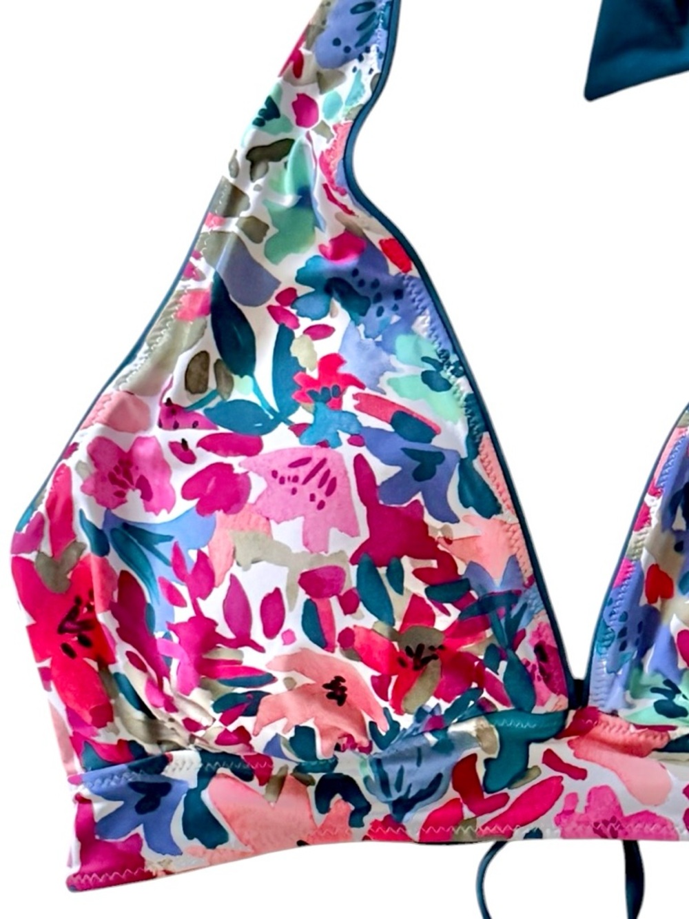 Tommy Bahama Watercolor Floral Reversible Halter Bikini Top - Picture 7 of 16